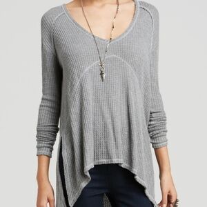 Free people Gray Top Drippy Thermal Sunset Park